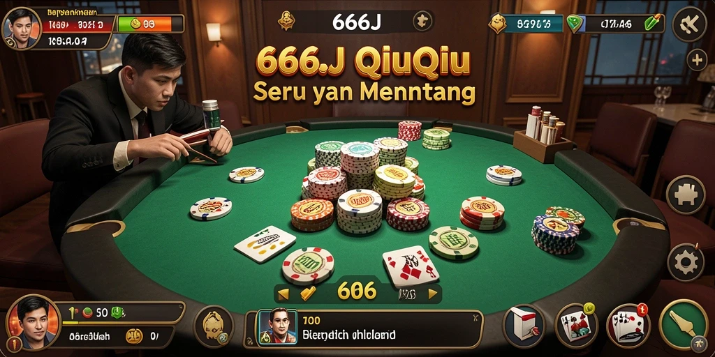 Gameplay seru QiuQiu di 666J dengan pemain aktif.