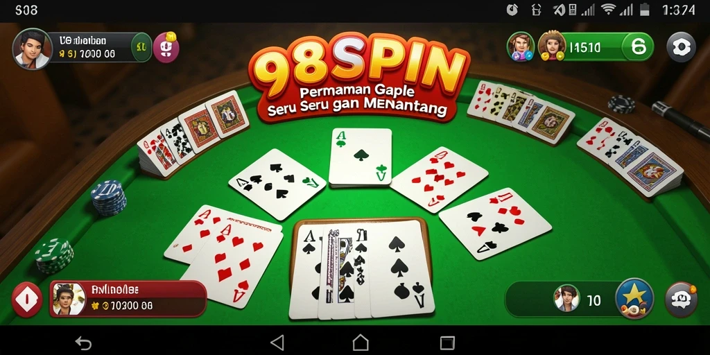 Tampilan antarmuka gamplay Gaple yang menarik dan interaktif.