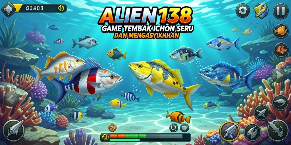 Gameplay seru di ALIEN138 dengan berbagai jenis ikan yang menunggu untuk ditembak.
