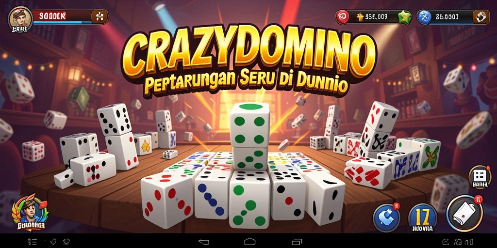 Tampilan gameplay seru CRAZYDOMINO dalam pertempuran yang mendebarkan.