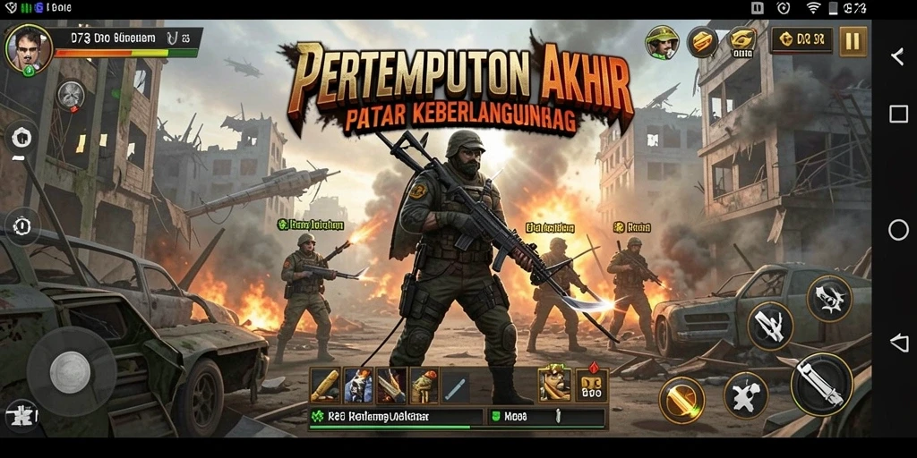 Screenshot D73 menunjukkan aksi menegangkan dari gameplay Battle Royale.