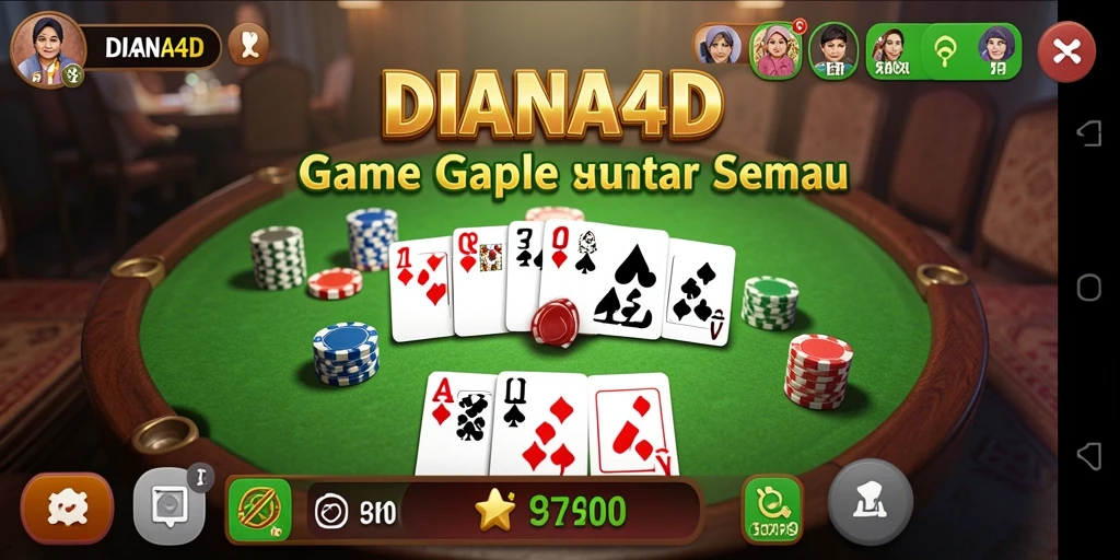 Tampilan gameplay Gaple DIANA4D yang menantang.