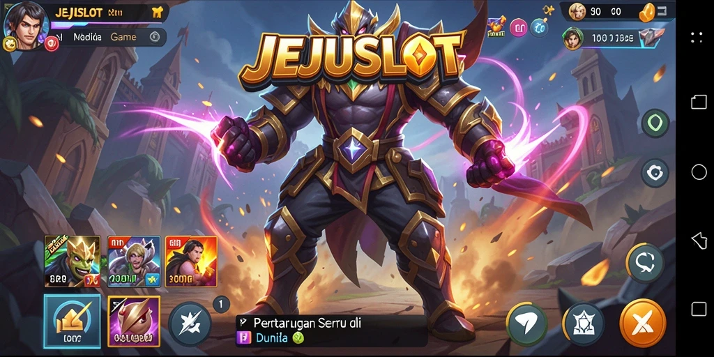 Screenshot JEJUSLOT menunjukkan aksi bertarung yang mendebarkan.