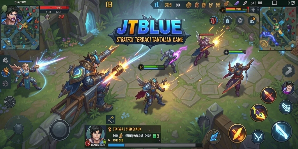 Tampilan screenshot gameplay JTBLUE yang menunjukkan aksi strategi mendebarkan.