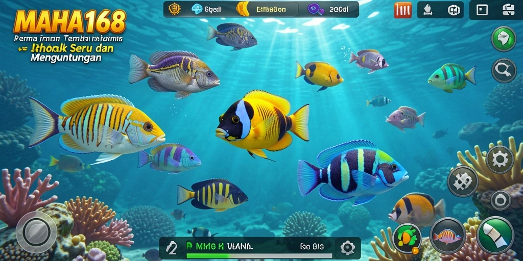 Tangkapan layar dari gameplay seru Tembak Ikan MAHA168.