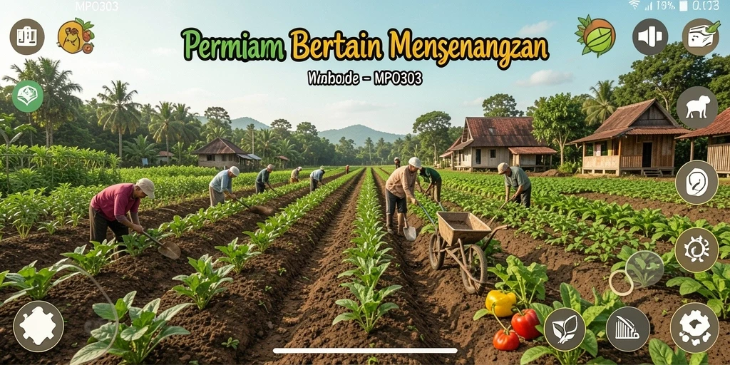 Screenshot MPO303 menunjukkan aktivitas seru dalam bertani.