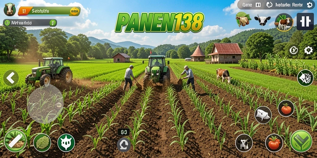 Tampilan gameplay pertanian yang menakjubkan dalam PANEN138.