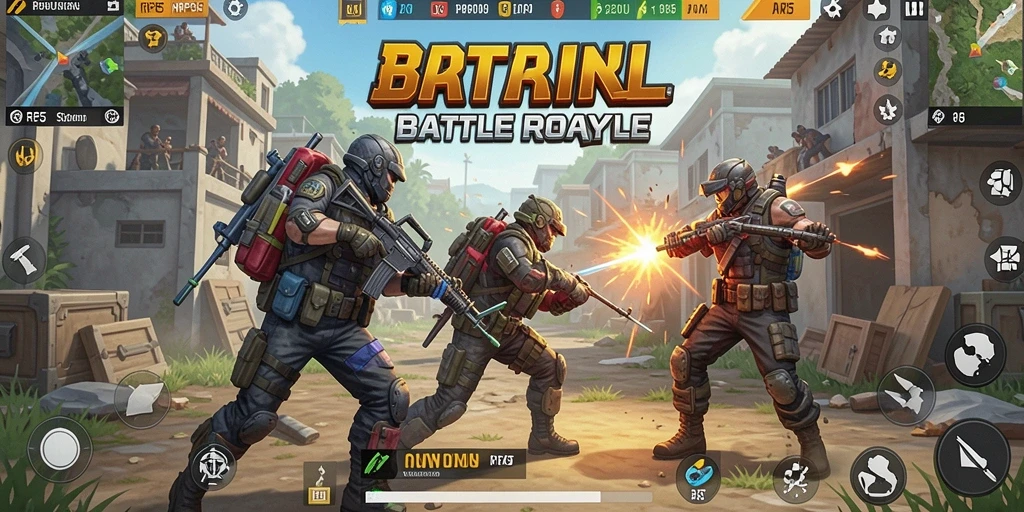 Tampilan gameplay RP55 dalam pertempuran seru Battle Royale.