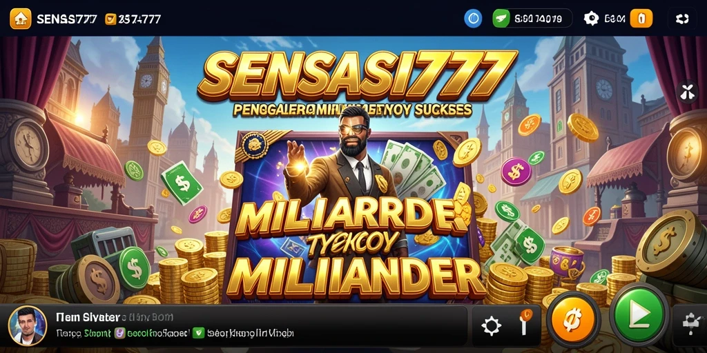 Tampilan gameplay SENSASI777 yang menarik dengan elemen Tycoon.