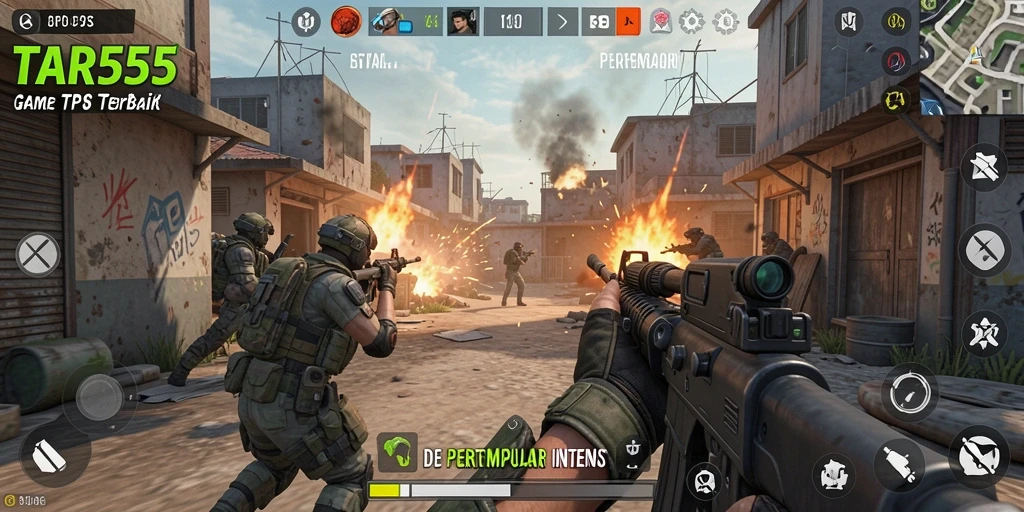 Tampilan seru dari gameplay TAR555 yang mendebarkan.