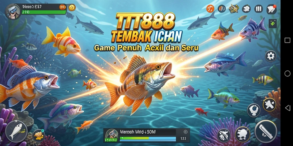 Screenshot menunjukkan aksi menangkap ikan dalam TTT888 yang seru.