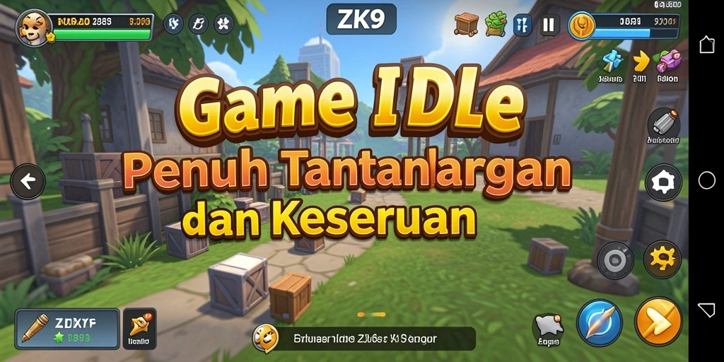 Tangkapan layar utama ZK9 menampilkan aksi gameplay Idle yang intens dan mengasyikkan.